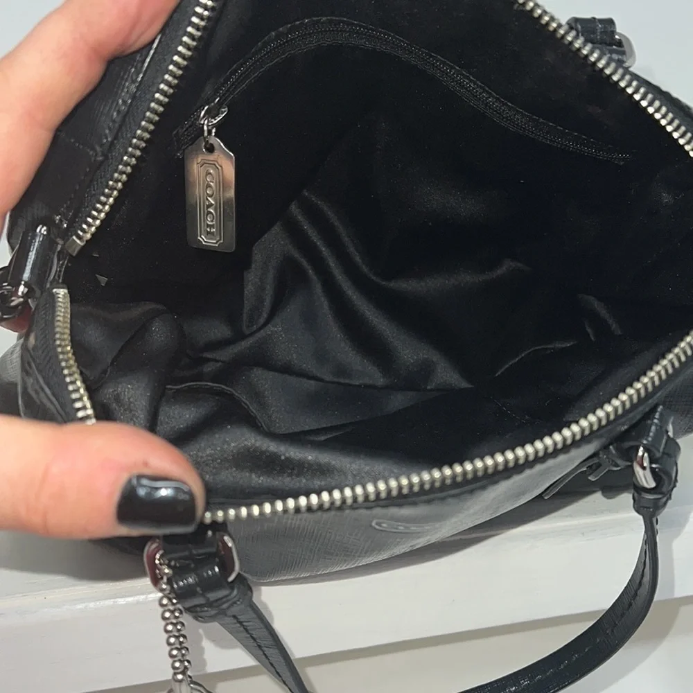 Coach Peyton Bennett Patent Crosshatch Leather Mini Shoulder Crossbody Bag